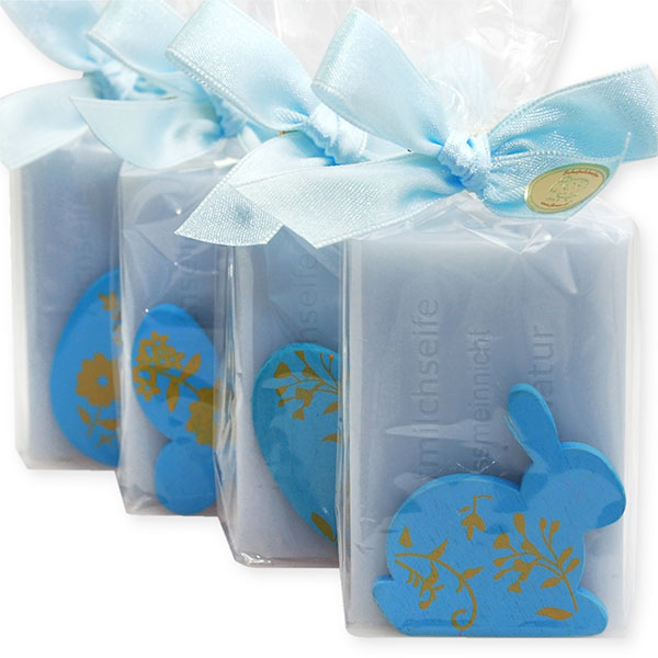Sheep milk soap 100g, decorated with easter motives in a cellophane, Forget-me-not 