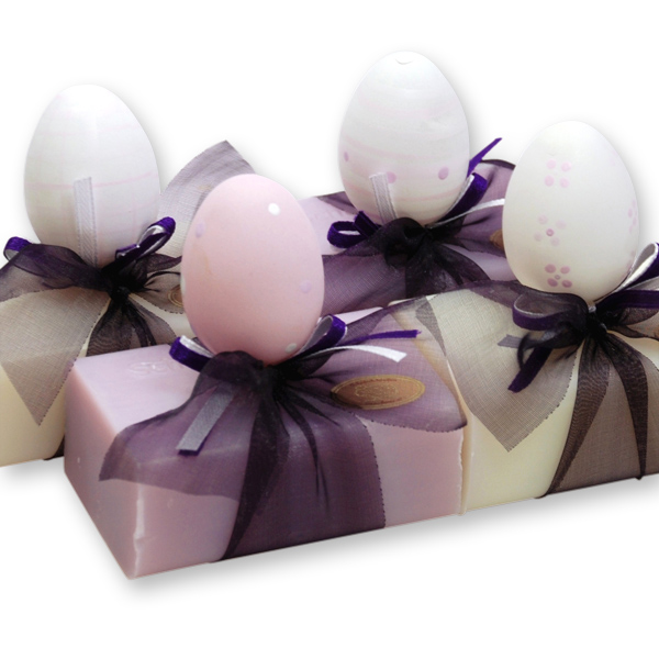 Sheep milk soap 100g, decorated with an easter egg, Classic/lilac 