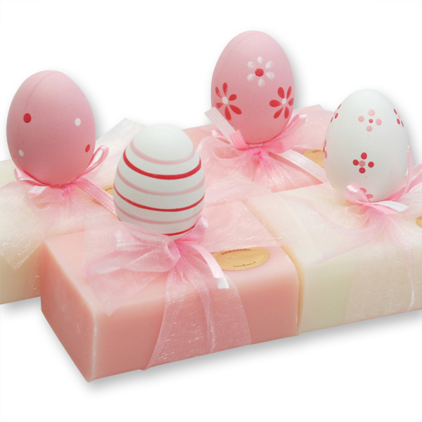 Sheep milk soap 100g, decorated with an easter egg, Classic/peony 