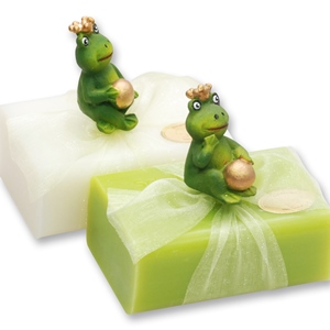 Sheep milk soap 100g, decorated with a frog prince, Classic/pear 