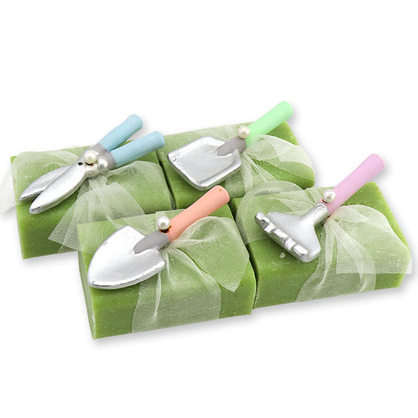 Sheep milk soap 100g, decorated with garden tools, Garden soap 