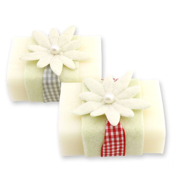 Sheep milk soap 100g, decorated with an edelweis, Edelweiss 