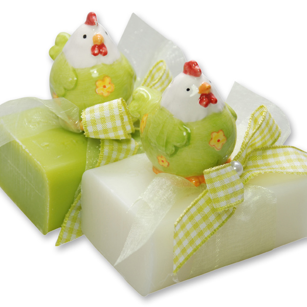Sheep milk soap 100g, decorated with a rooster, Classic/pear 