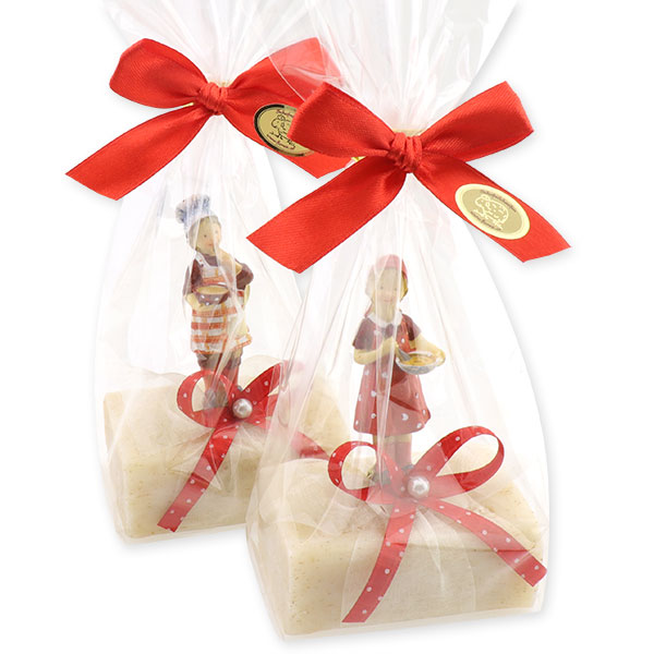 Sheep milk soap 100g, decorated with cooking figures in a cellophane, Kitchen soap 