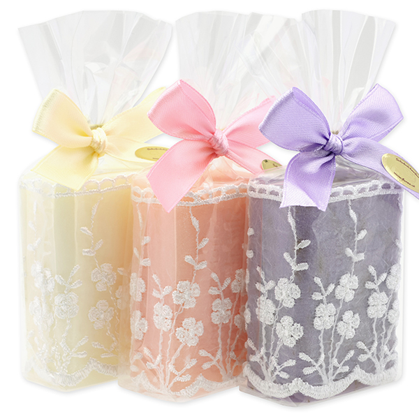 Sheep milk soap 100g, decorated with a ribbon in a cellophane, sorted 