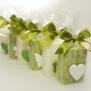 Sheep milk soap 100g, decorated with a wooden decoration in a cellophane, Classic/verbena 