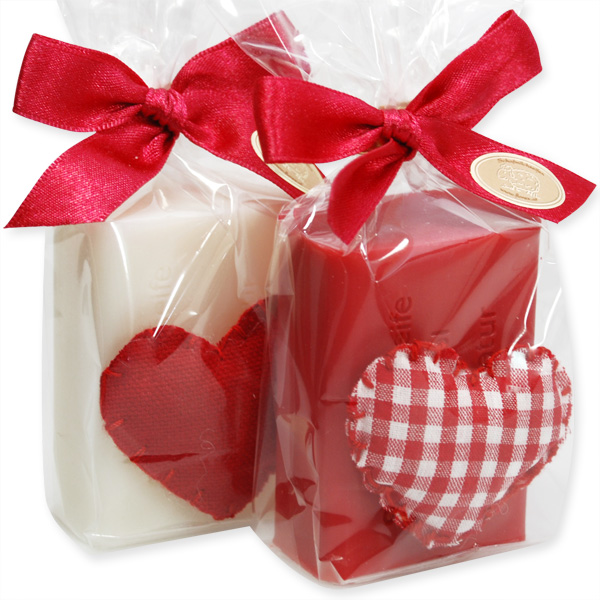 Sheep milk soap 100g, decorated with a heart, Classic/pomegranate 
