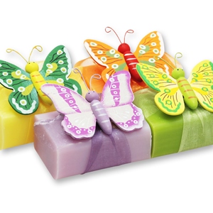 Sheep milk soap 100g, decorated with a butterfly, sorted 