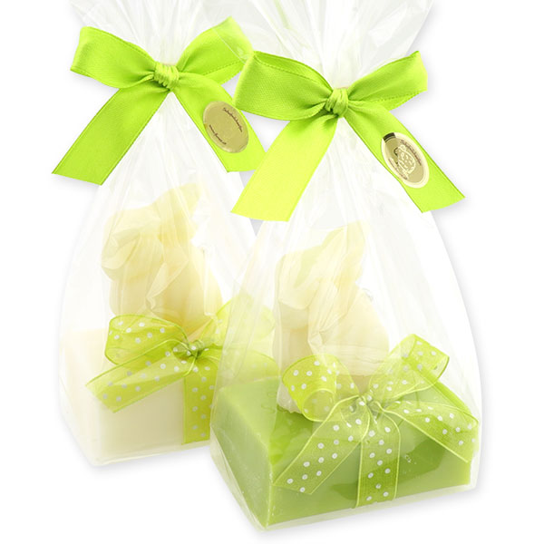 Sheep milk soap 100g decorated with a rabbit 40g in a cellophane, Classic/pear 