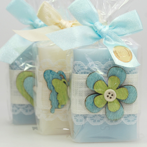 Sheep milk soap 100g, decorated, Classic/forget-me-not 