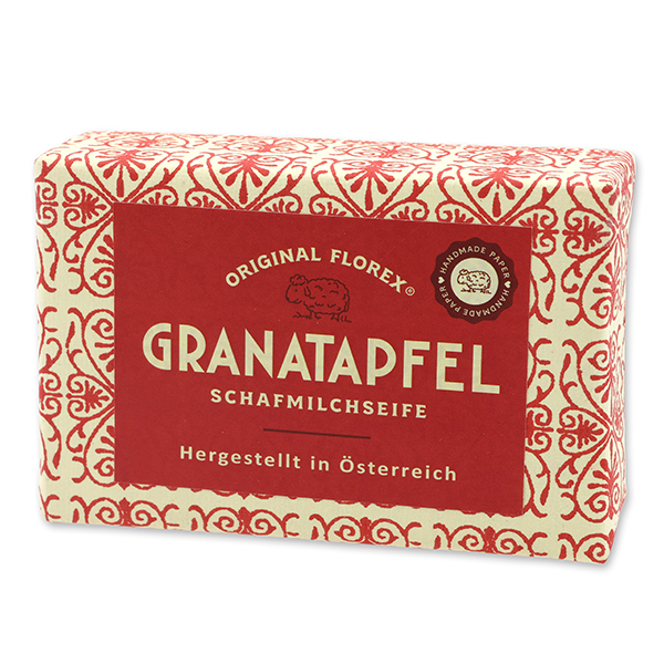 Schafmilchseife eckig 150g "Red Edition", Granatapfel 