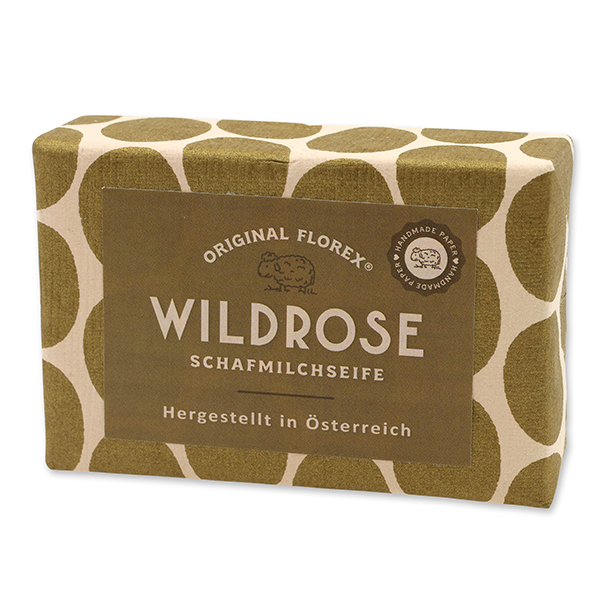 Sheep milk soap 150g "Rosé Gold Edition", Wild rose with petals 