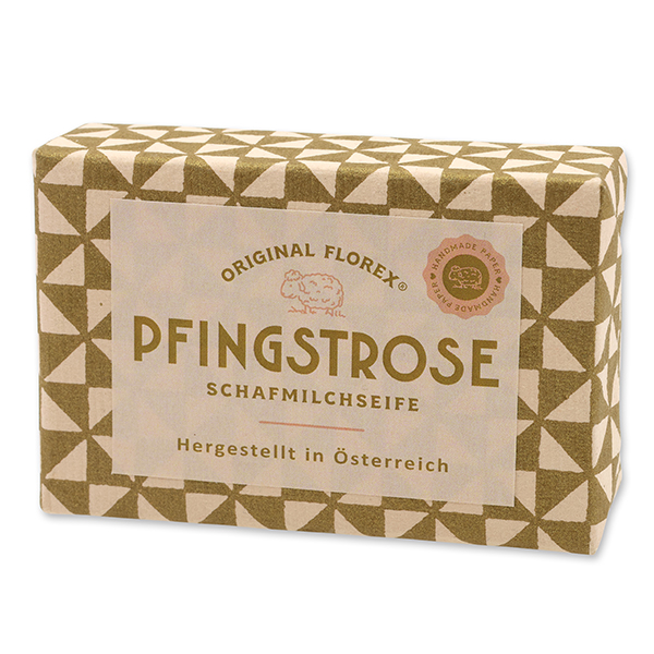 Schafmilchseife eckig 150g "Rosé Gold Edition", Pfingstrose 