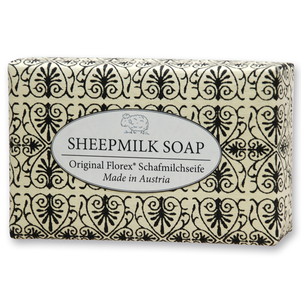 Sheep milk soap 150g "Black Edition", Christmas rose silver 