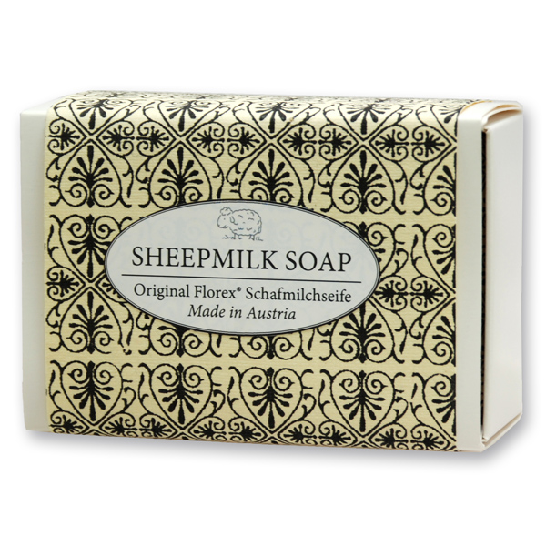 Sheep milk soap 150g in a box "Black Edition", Christmas rose silver 