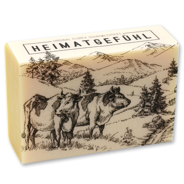 Schafmilchseife eckig 150g "Heimatgefühl", Zirbe 