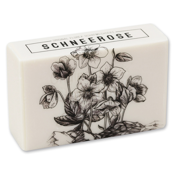 Sheep milk soap 150g "Schneerose", Christmas rose white 