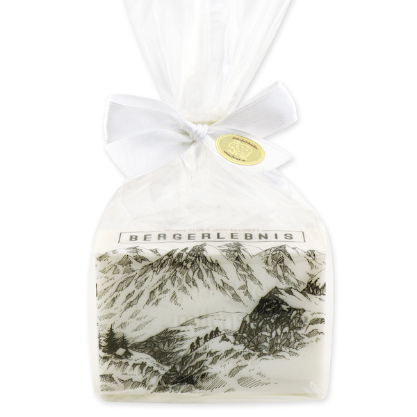 Schafmilchseife eckig 150g in Cello"Bergerlebnis", Schneerose 