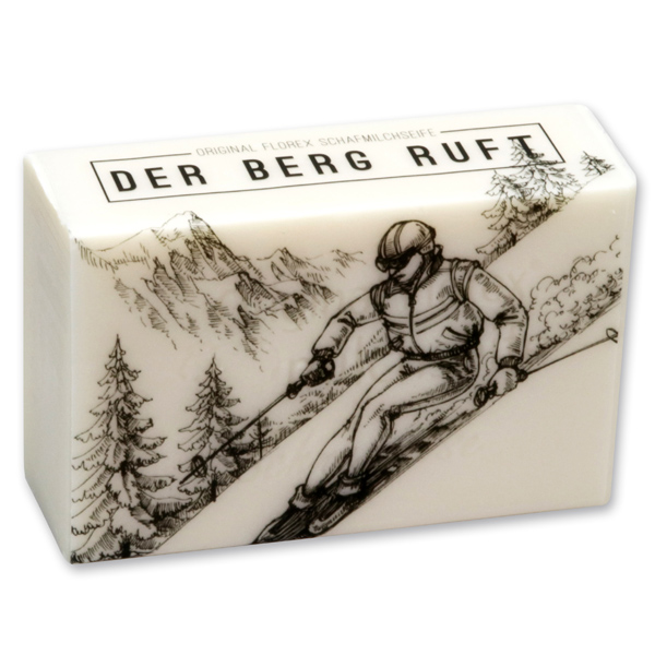 Schafmilchseife eckig 150g "Der Berg ruft", Schneerose 