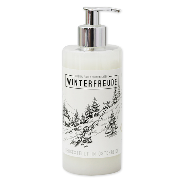 Liquid sheep milk soap 400ml "Winterfreude", Christmas rose white 