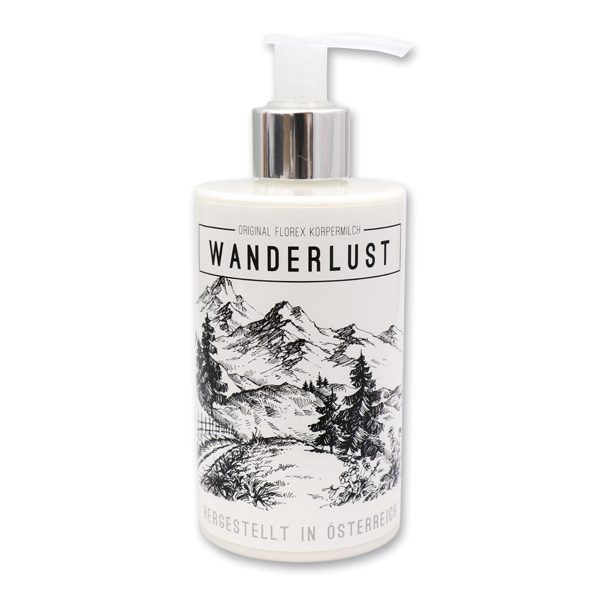 Body milk with organic sheep milk 250ml in a dispenser "Abenteuerlust", Edelweiss 