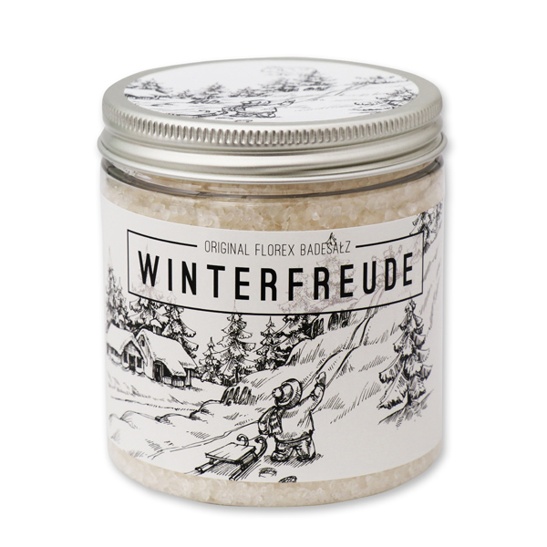 Bath salt 300g in a container "Winterfreude", Christmas Rose White 