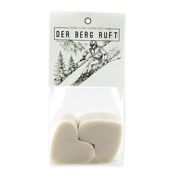 Schafmilchseife Herz mittel 4x23g in Cello "Der Berg ruft", Schneerose 