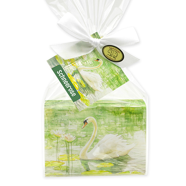 Sheep milk soap 150g "Charming Nature motif 3" in a cellophane, Christmas rose white 