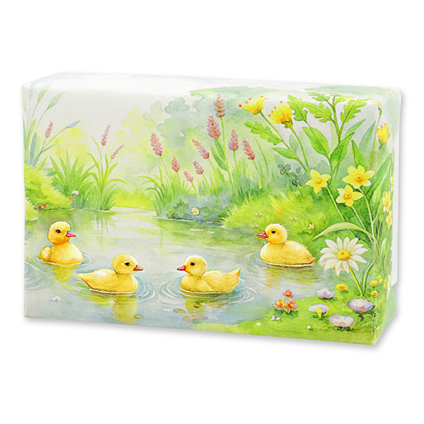 Schafmilchseife eckig 150g "Naturzauber Motiv 12", Vergissmeinnicht 