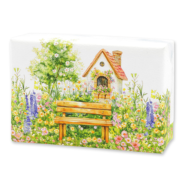 Schafmilchseife eckig 150g "Gartenzauber Motiv 3", Eisenkraut 