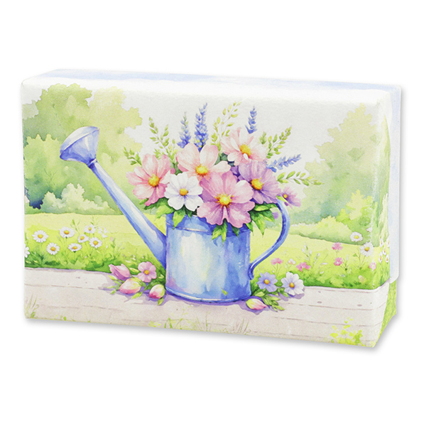 Schafmilchseife eckig 150g "Gartenzauber Motiv 4", Lavendel 