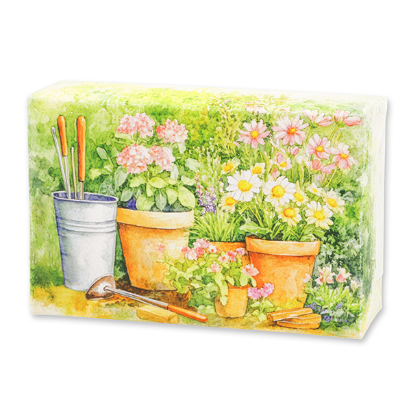 Schafmilchseife eckig 150g "Gartenzauber Motiv 5", Ringelblume 