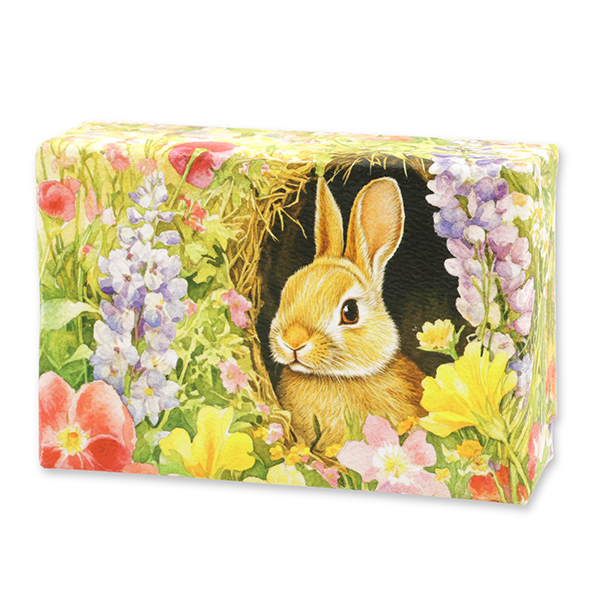 Schafmilchseife eckig 150g "Osterzauber Motiv 6", Lavendel 