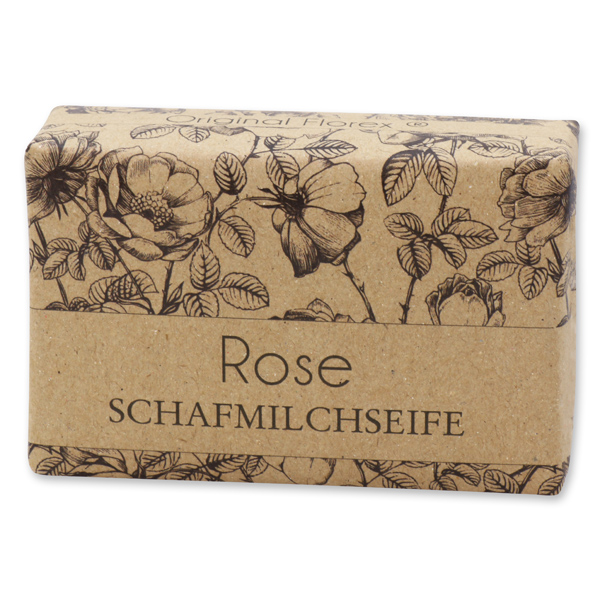 Schafmilchseife eckig 150g "blühendes Erwachen", Rose 