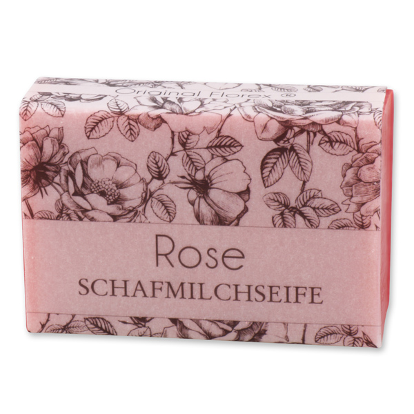 Schafmilchseife eckig 150g "blühendes Erwachen", Rose 