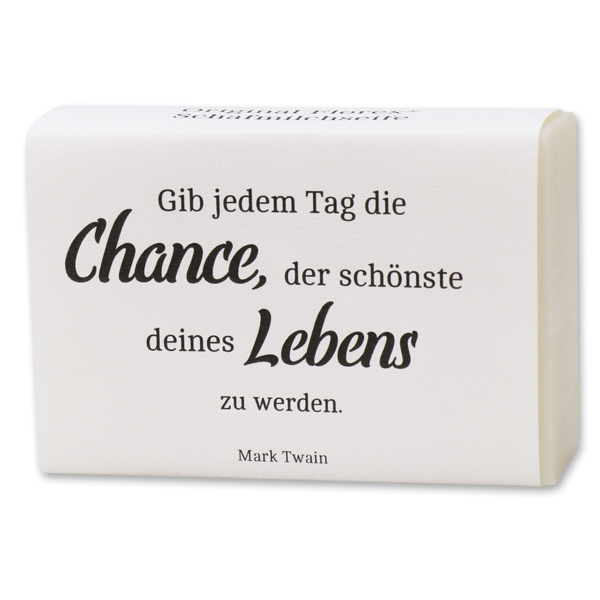 Schafmilchseife eckig 150g "Gib jedem Tag die Chance...", Classic 