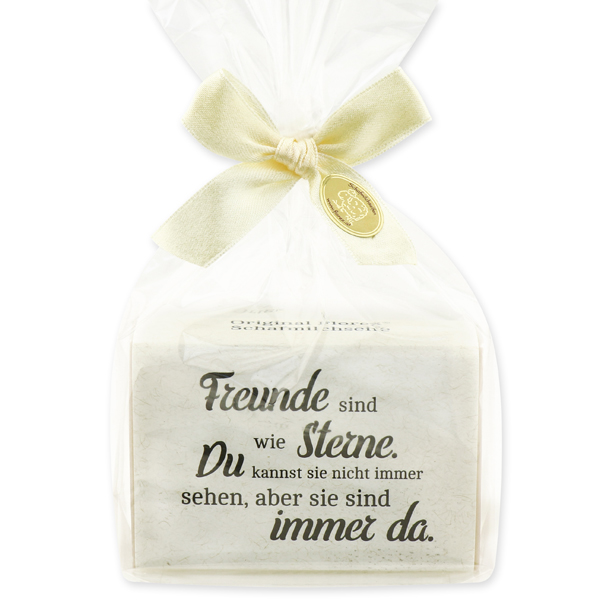 Sheep milk soap 150g "Freunde sind wie Sterne..." in a cellophane, Almond Oil 