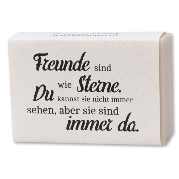 Schafmilchseife eckig 150g "Freunde sind wie Sterne...", Mandelöl 