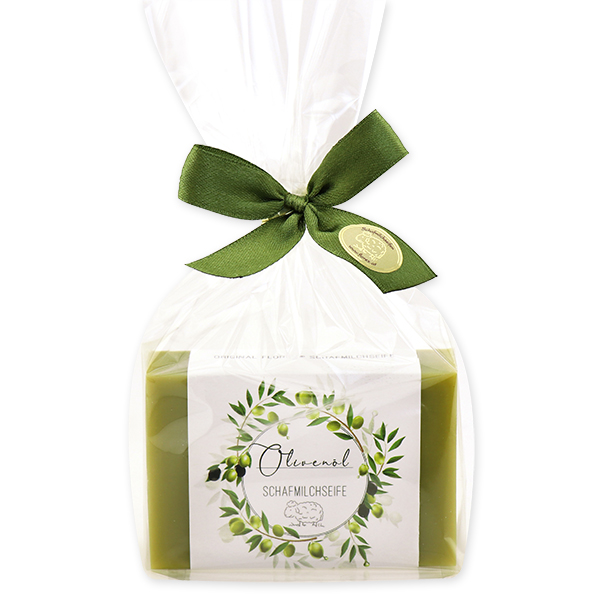 Sheep milk soap 150g 'Einzigartige Augenblicke' in a cellophane, Olive oil 