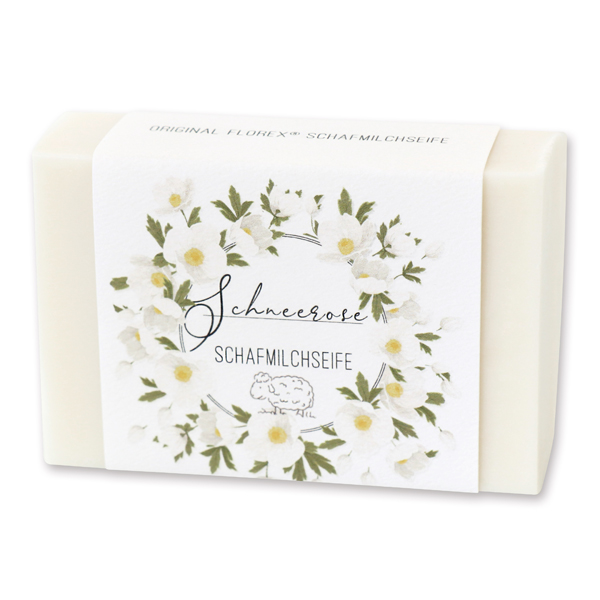 Sheep milk soap 150g 'Einzigartige Augenblicke', Christmas rose white 