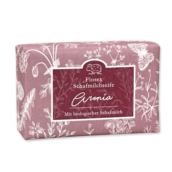 Sheepmilk soap 150g packed with florentine-sleeve, chokeberry 