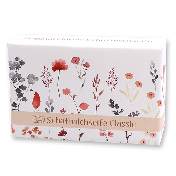 Sheep milk soap 150g 'Blütenzart' with design 2 , Classic 
