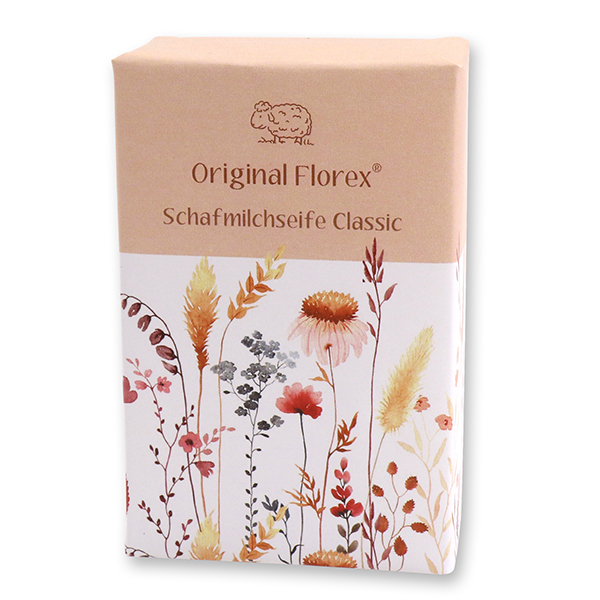 Sheep milk soap 150g 'Blütenzart' with design 1, Classic 