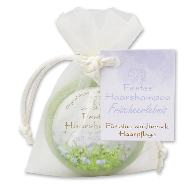 Festes Haarshampoo mit Schafmilch 58g im Organzasackerl, Frischeerlebnis 