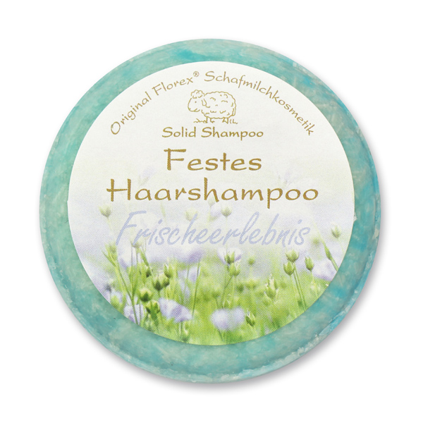 Festes Haarshampoo mit Schafmilch 58g in Folie, Frischeerlebnis 