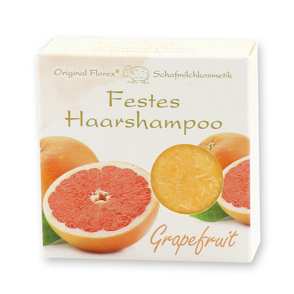 Festes Haarshampoo mit Schafmilch 58g in Papier-Schachtel, Grapefruit 