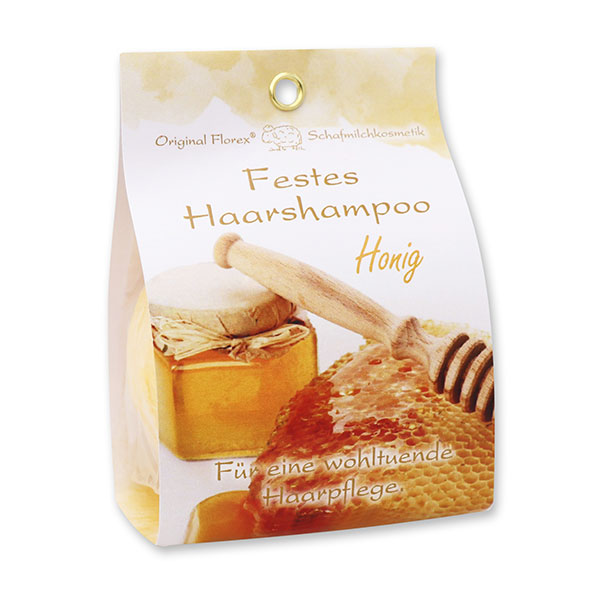 Solid hair shampoo with sheep milk 58g in paper bag, Honey 