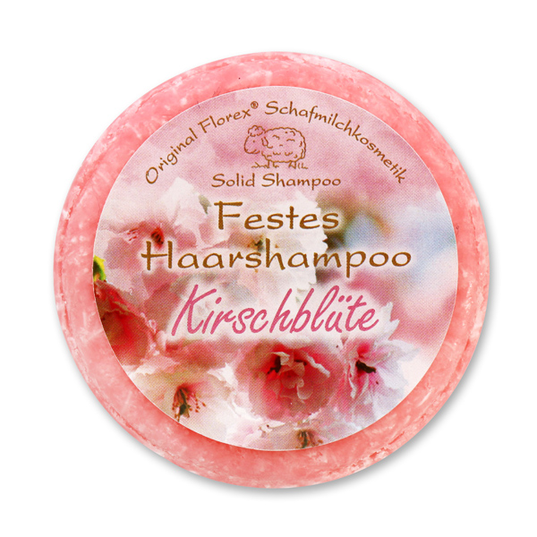 Solid hair shampoo with sheep milk 58g in cello, Cherry Blossom 