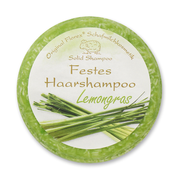 Festes Haarshampoo mit Schafmilch 58g in Folie, Lemongras 