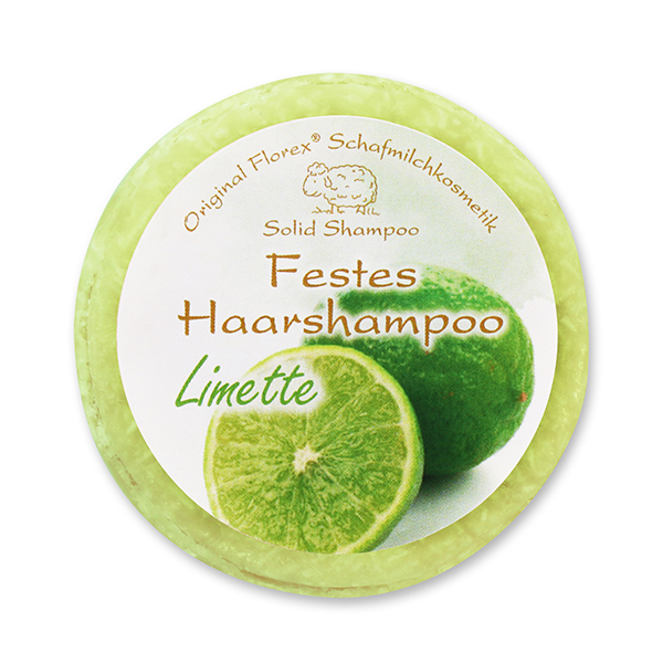 Festes Haarshampoo mit Schafmilch 58g in Folie, Limette 